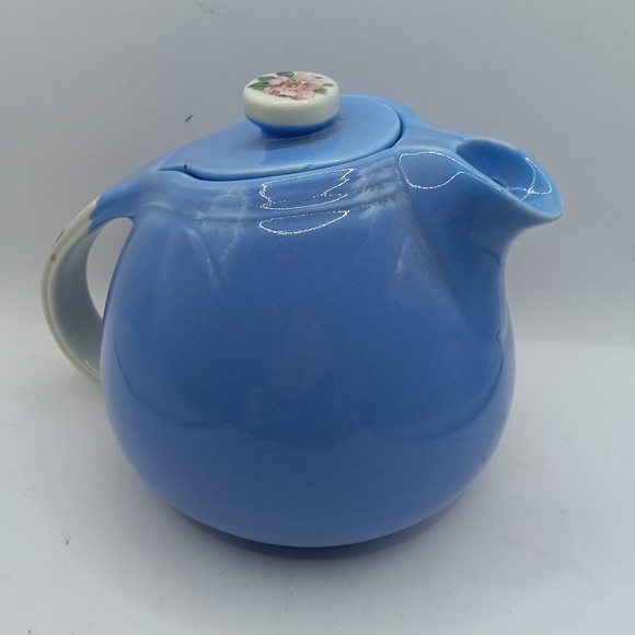 Hall Blue Ceramic Teapot with Floral Lid - Picture 3 of 7